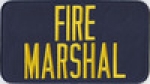 FIRE MARSHAL Gold on Navy Blue Back Panel Patch 9 X 5